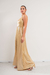 VEST0635 Vestido largo lycra con foil, espalda con abertura rombo y boton - comprar online