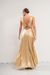 VEST0635 Vestido largo lycra con foil, espalda con abertura rombo y boton - comprar online