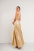 VEST0635 Vestido largo lycra con foil, espalda con abertura rombo y boton - tienda online
