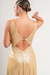 Imagen de VEST0635 Vestido largo lycra con foil, espalda con abertura rombo y boton