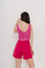 SHOR0837 Short de crepe sastrero con botones plateados - tienda online