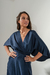BLUS1864 Blusa murciélago seda con foil - comprar online
