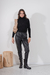 PANT8460 Babucha simil cuero negra con cordon al tono - comprar online