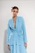BLAZ0927 Blazer de crepe sastrero liso forrado con lazo - tienda online