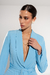 BLAZ0927 Blazer de crepe sastrero liso forrado con lazo - Indumentaria Wassa