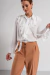 CAMI0208 Camisa de gasa crepe volados en escote y puño con botones nacar