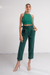 PANT0866 Pantalon crepe de punto con medio cinturon con hebilla forrada