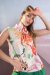 BLUS0206 Blusa de seda estampada con corbatin corto - comprar online
