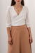 BLUS0283 Blusa de gasa manga 3/4 con lazo - comprar online