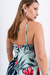 Imagen de VEST0535 Vestido corto cruzado con volado de poplin estampado