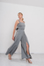 PANT0871 Pantalon palazzo de seda con super pinzas con tajos - Indumentaria Wassa