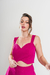 TOPS2630 Top crepe sastrero liso escote corazon