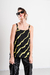 BLUS0195 Blusa de gasa doble escote cuadrado