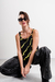 BLUS0195 Blusa de gasa doble escote cuadrado - tienda online