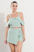 TOPS0191 Top crepe sastrero con hombro caido