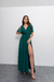 VEST5910 Vestido largo de tul liso lazo de seda - comprar online