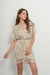 VEST0638 Vestido corto de red lentejuela cruzado - comprar online