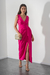 VEST0621 Vestido middy de crepe de punto drapeado - tienda online
