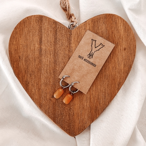 Aros CLARK - Acero quirúrgico + Ágata Naranja