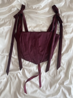 Imagen de Corset CISNE ♡ Cotton satén Cherry (reversible)