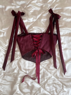 Corset CISNE ♡ Cotton satén Cherry (reversible) - tienda online