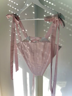 Corset CISNE ♡ Raso de algodón Rosa bb (talle 2) - comprar online