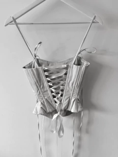 Corset Dreamy ♡ (Raso de algodón Rosa bb, reversible) - tienda online