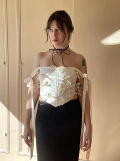 Corset Cisne ♡ Bow Crema (reversible, edición especial) - comprar online