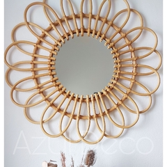 Espejo Rattan Flor II