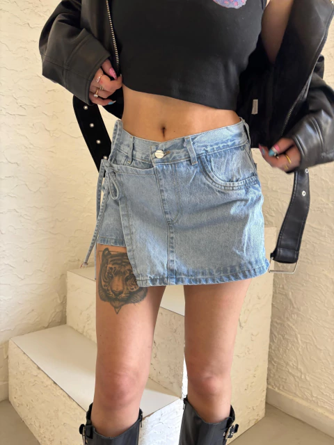 MINI SHORT SKY CELESTE