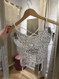TOP LENTEJUELAS SILVER - comprar online
