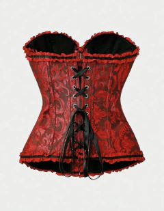 CORSET VICTORIANO ROJO CON NEGRO - comprar online