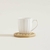 Taza De Porcelana Blanco Con Plato De Bambú - comprar online