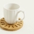 Taza De Porcelana Blanco Con Plato De Bambú - tienda online