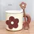 Taza importada flor con cuchara de diseño - unico&novedoso