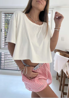 Remera Crop natural en internet