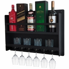 Barzinho Adega de Parede Vinho Whisky c/ 8 Porta Taças