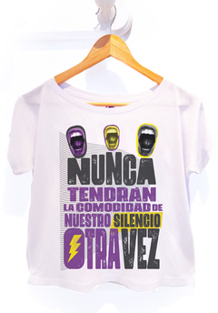 Remera Nunca tendrán la comodidad de nuestro silencio - comprar online