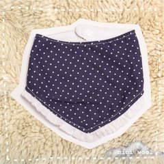 Babero Bandana Azul con lunares
