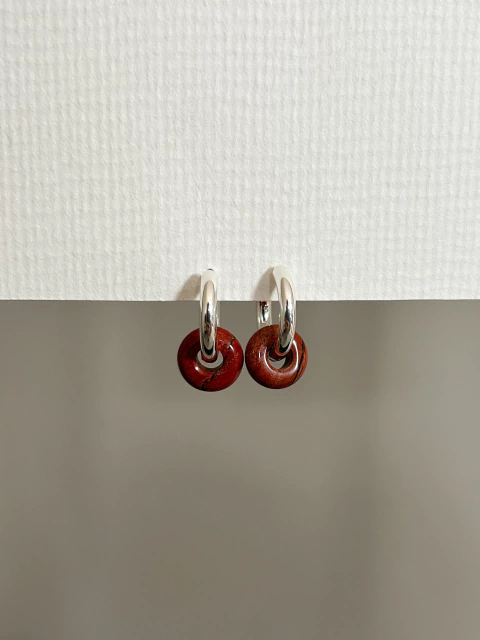 Aros MINI sent jaspe rojo