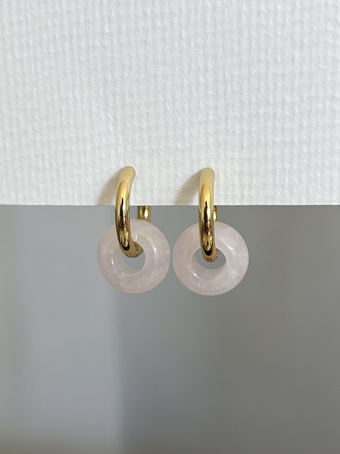 Aros sent cuarzo rosa - comprar online
