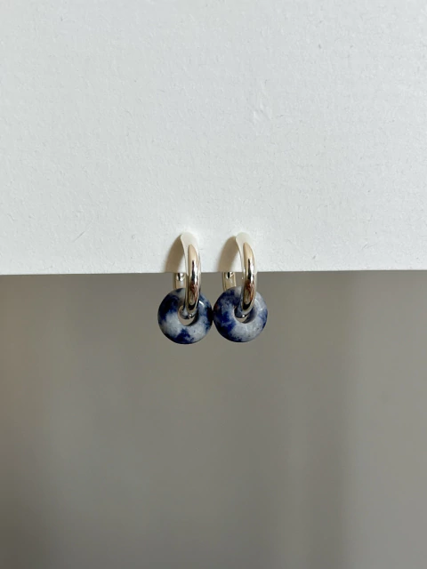 Aros mini sent jaspe azul
