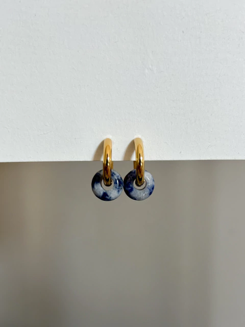 Aros mini sent jaspe azul