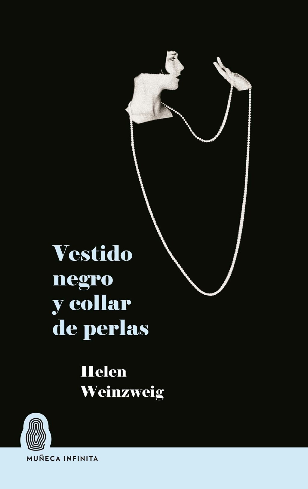 VESTIDO NEGRO Y COLLAR DE PERLAS - HELEN WEINZWEIG - MUÑECA INFINITA