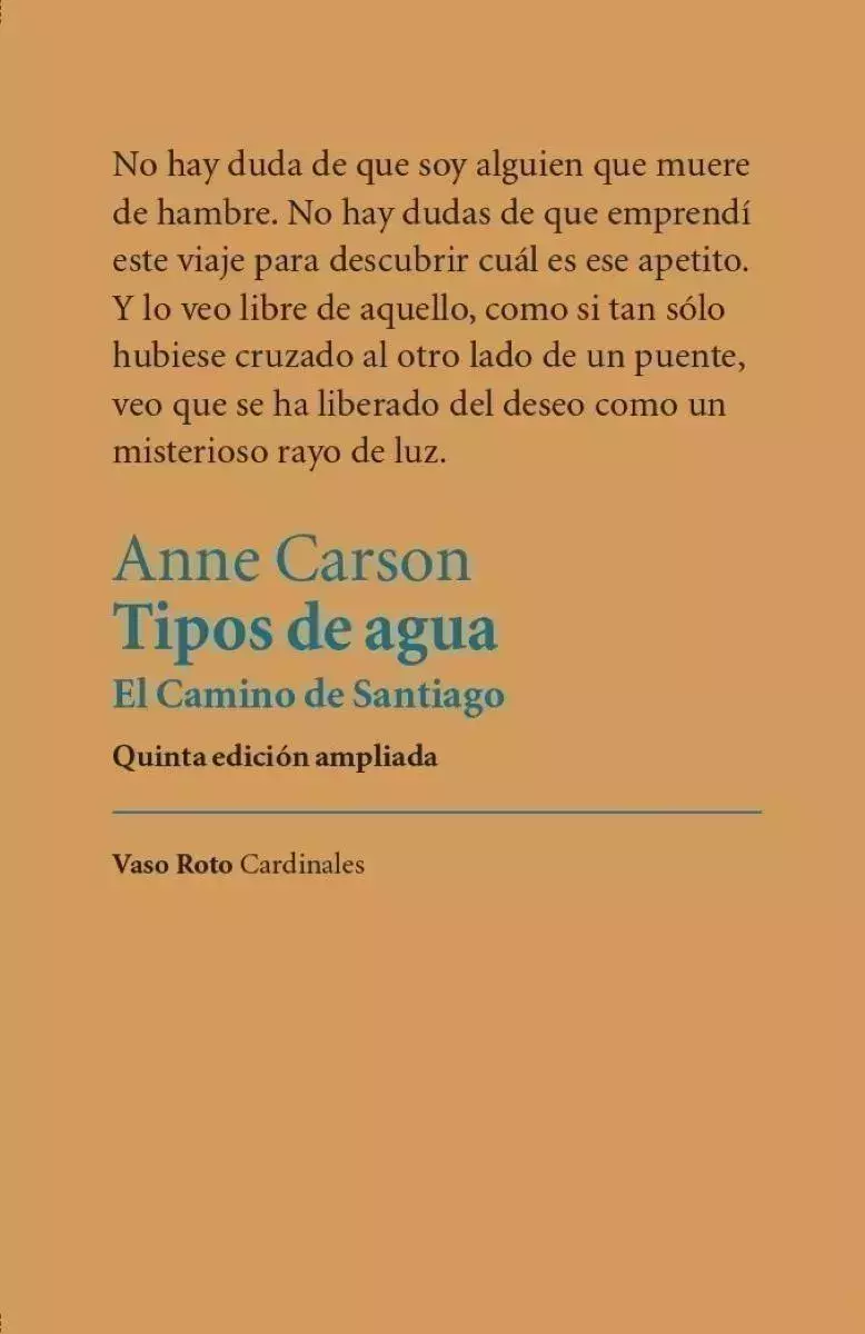 TIPOS DE AGUA - ANNE CARSON - VASO ROTO