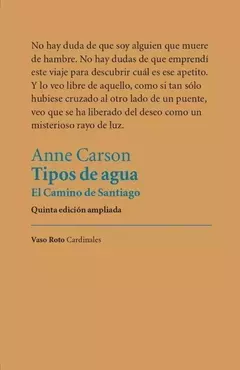 TIPOS DE AGUA - ANNE CARSON - VASO ROTO