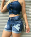 short jeans feminino destroyed 