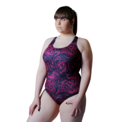 BUEN NADO ENTERIZA - CON BROCHE MARMOL FUCSIA ART. 335B