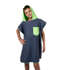 PONCHO ORIGAMI JUNIOR LISO - PETROLEO VERDE MANZANA