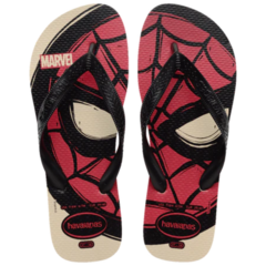 OJOTAS HAVAIANAS KIDS TOP MARVEL LOGOMANIA - SPIDERMAN BEIGE